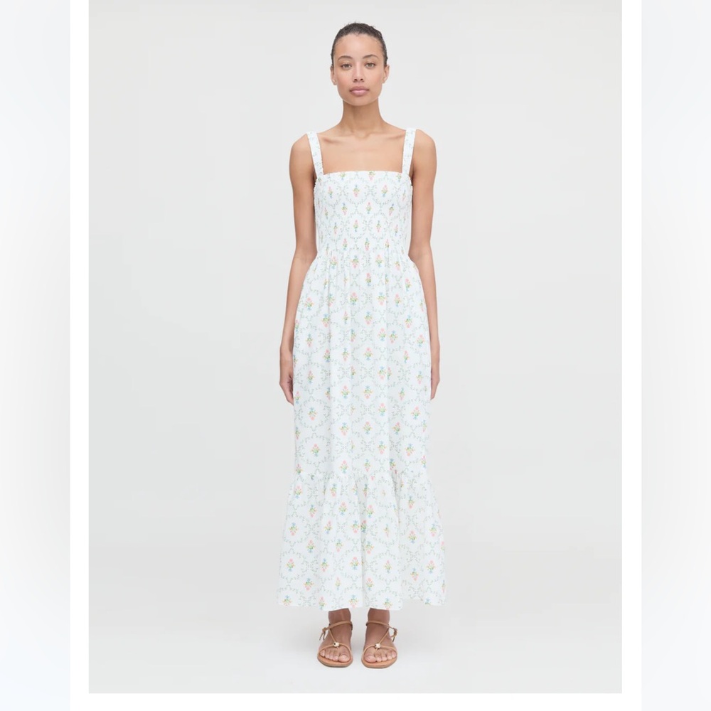 Hill House Home The Anjuli Nap Dress - Pastel Trellis Cotton